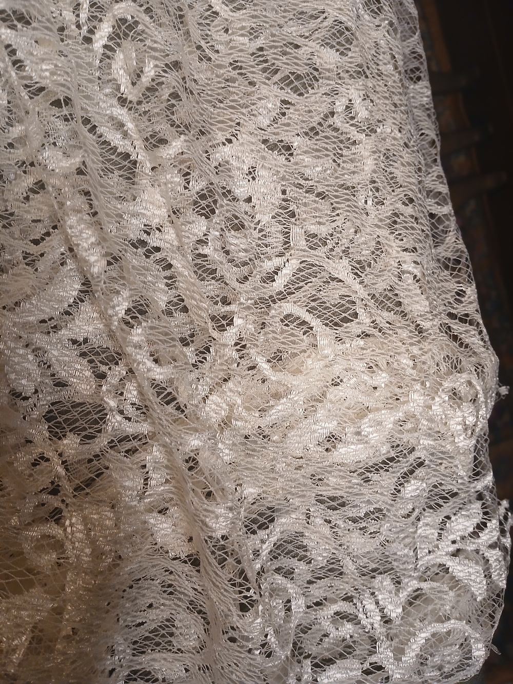 Elegant Women's Lace Fabric in White Ivory 4 X 59